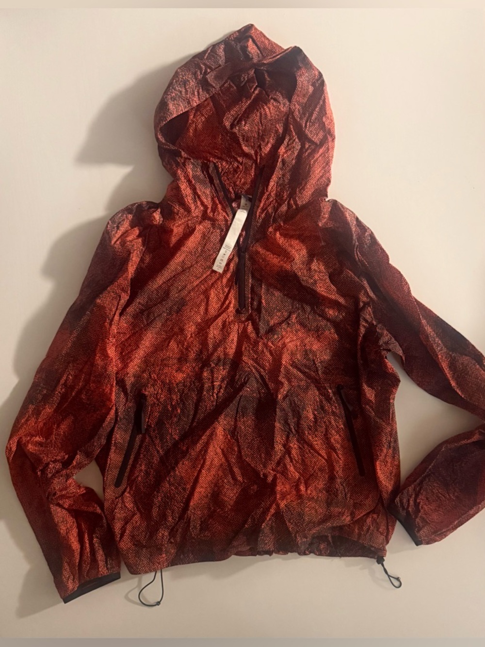 lululemon athletica Red Hooded rain Jacket